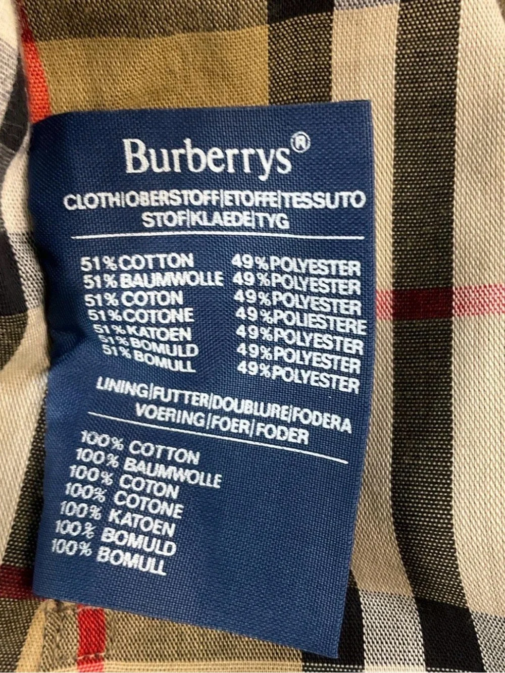 Burberrys Double Breasted Trench Coat Beige Belted Long Coat Size 8 Long - Picture 5 of 6